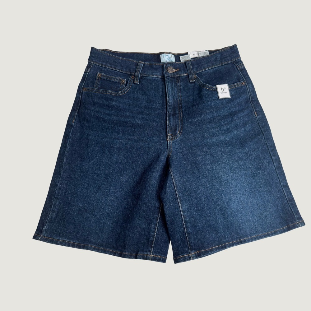 Coastal Jorts NEW Size 8 Medium Wash High Rise Bermuda Denim Shorts 9in Inseam